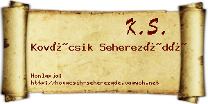 Kovácsik Seherezádé névjegykártya